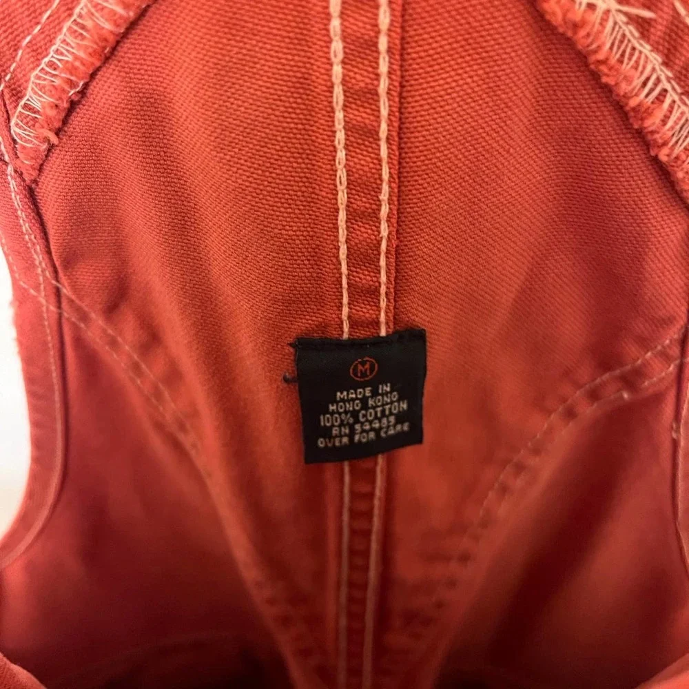 Dungaree Red Overalls denim jumpsuit Size Medium - Picture 3 of 6